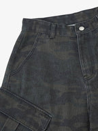 Retro Camo Multi-Pocket Cargo Barrel Pants