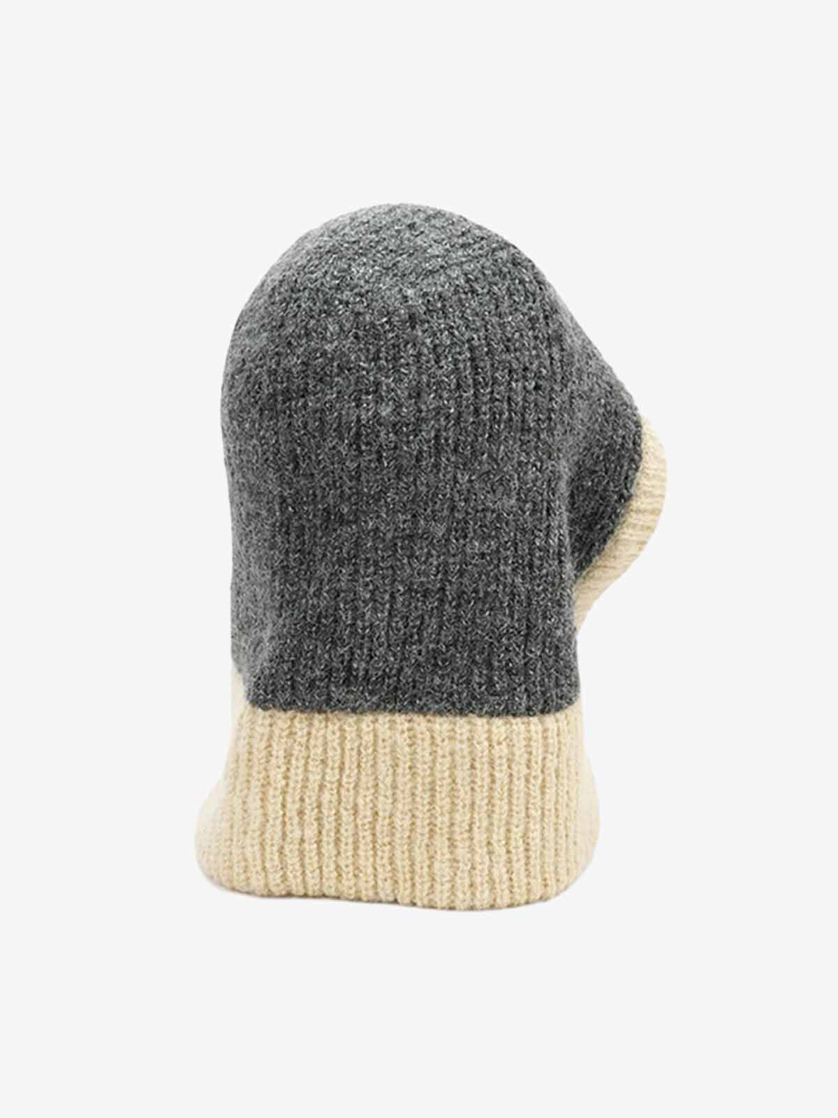 Retro Color-Block Chunky Knit Balaclava Hats