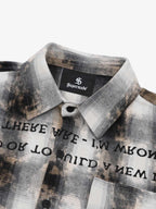 Streetwear Washed Distressed Plaid Long Sleeve Shirt
