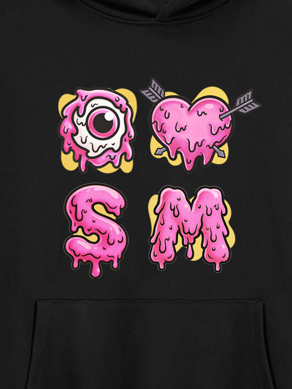 Street Dripping Letter Eyeball Graffiti Hoodie