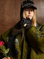 Street Graffiti Lamb Collar Flight Cotton Jacket