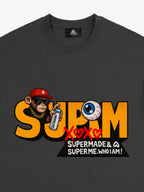 SUPM Trendy Hip-Hop Monkey Graffiti Font T-Shirt