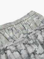 Double Waistband Elastic Waist Camo Side Panel Wide Leg Pants