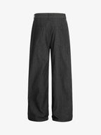 High Waist Pleated Wide Leg Jeans