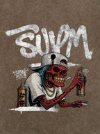 Street Trendy Skull Spray-Paint Graffiti Master T-Shirt
