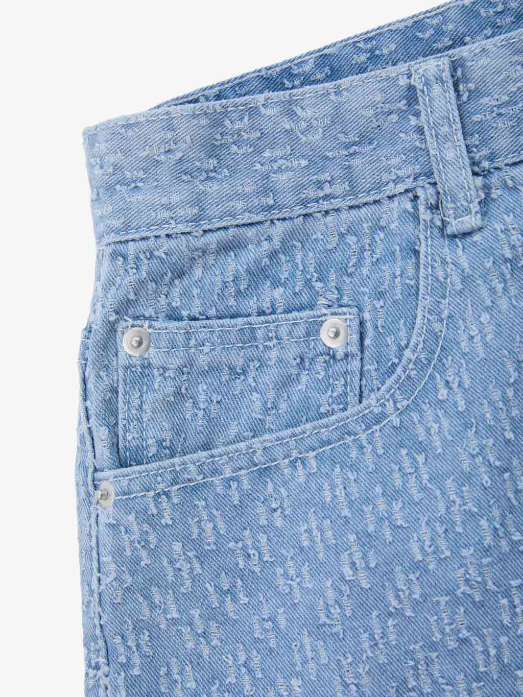 Vintage Distressed Textured Ripped Wide Leg Denim Jorts