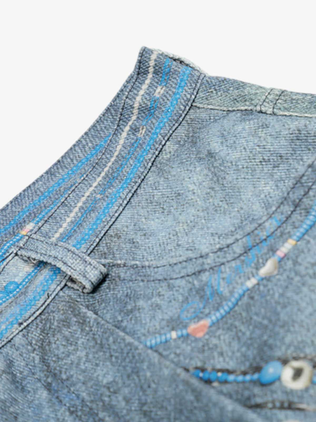 Distressed Dirty 3D Floral Denim Shorts