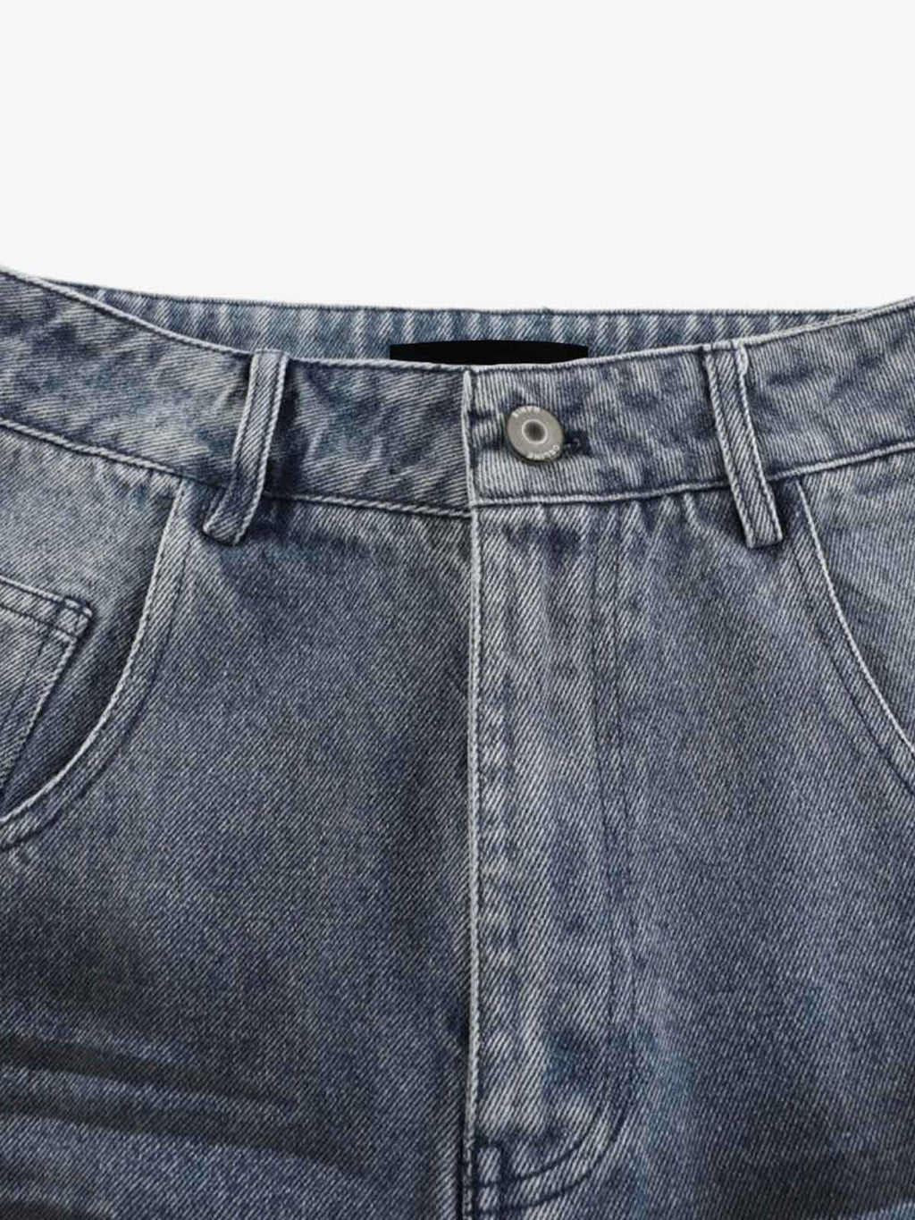 Wrinkle Effect Print Wide Leg Denim Jeans