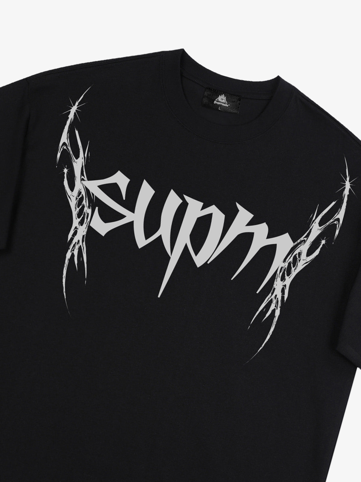 SUPM Gothic Sharp Letter Graphic T-Shirt