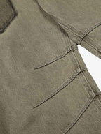 High Waist Pleated Barrel Leg Washed Pants