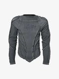 Vintage Washed Sculpted Seam Ribbed Long Sleeve T-Shirt