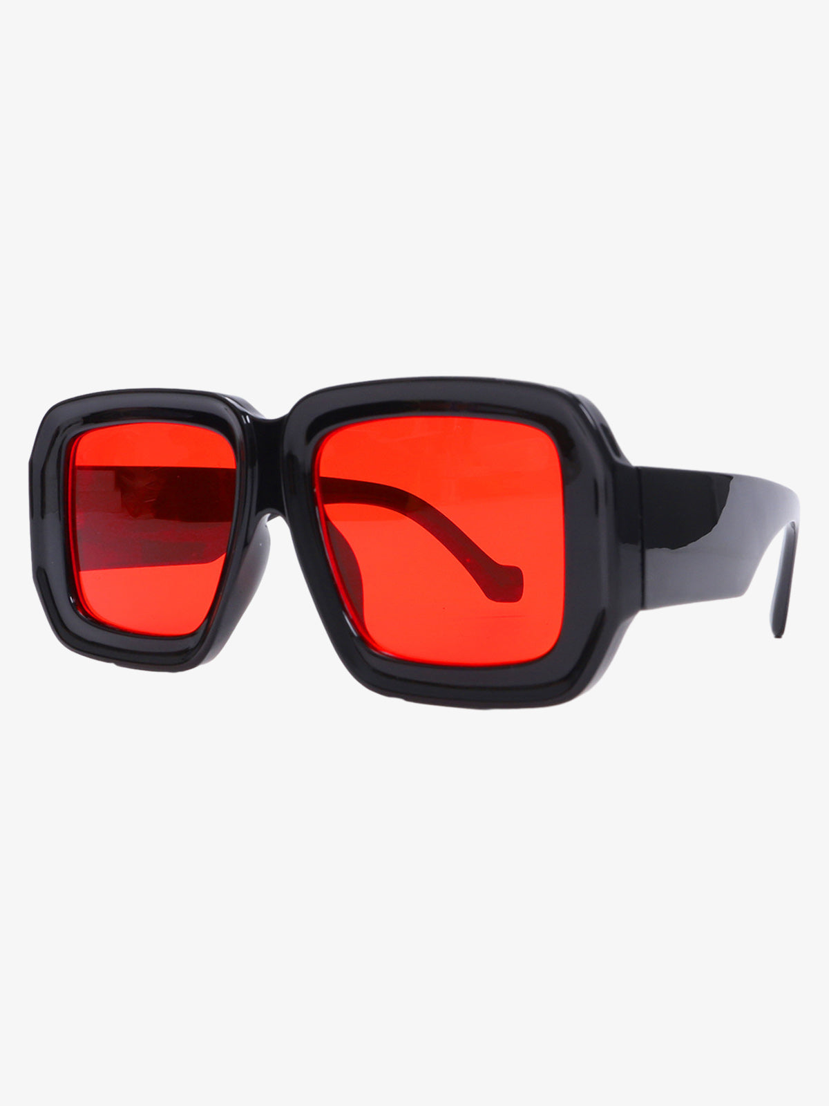 Retro Square Frame Wide Temple Sunglasses