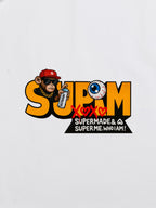 SUPM Trendy Hip-Hop Monkey Graffiti Font T-Shirt