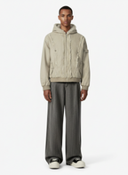Retro Washed Fleece-lined Hooded Work Jacket