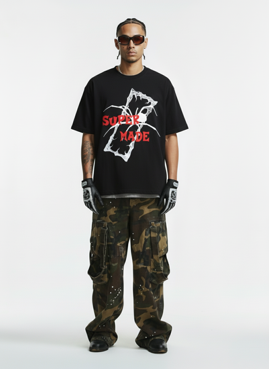 Gothic Spider Graphic T-Shirt
