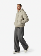 Retro Washed Fleece-lined Hooded Work Jacket