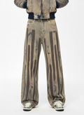 Retro Washed Brushstroke Baggy Jeans