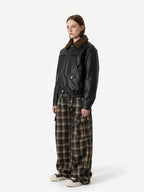 Vintage Plaid Pleated Multi-Pocket Cargo Casual Pants - 2524