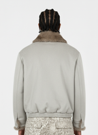 Vintage Suede Faux Fur Lined Aviator Bomber Jacket