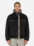 Vintage Suede Faux Fur Lined Aviator Bomber Jacket