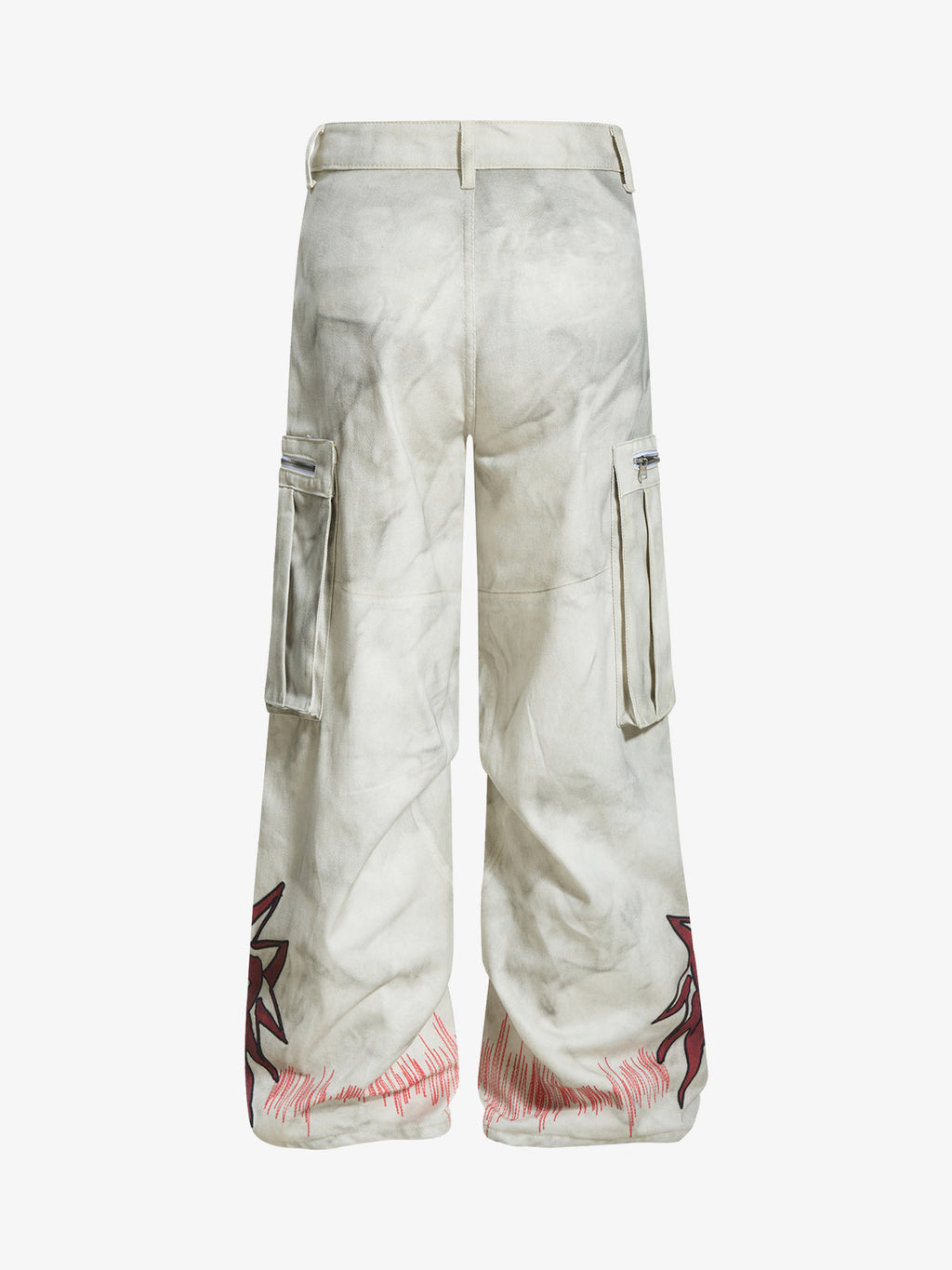 Vintage Dirty-Dyed Washed Wide-Leg Cargo Pants - 2559
