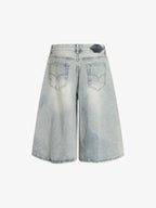 Light Wash Loose Fit Denim Jorts
