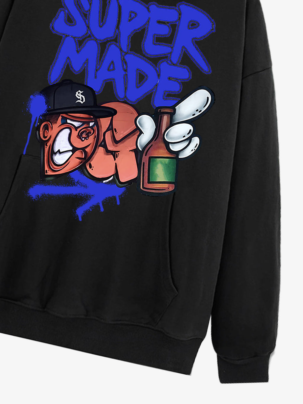 Original Contrast Color Letter Graphic Hoodie