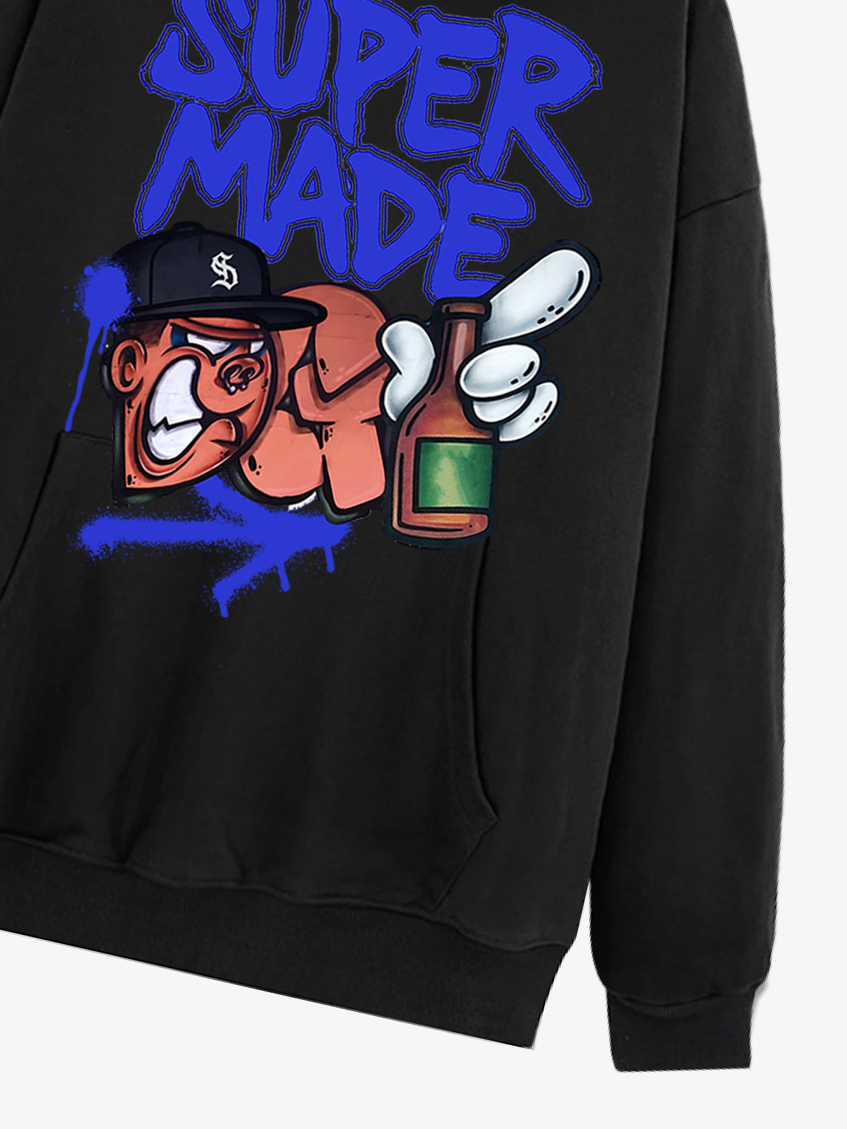 Original Contrast Color Letter Graphic Hoodie