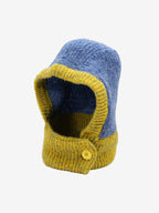 Retro Color-Block Chunky Knit Balaclava Hats