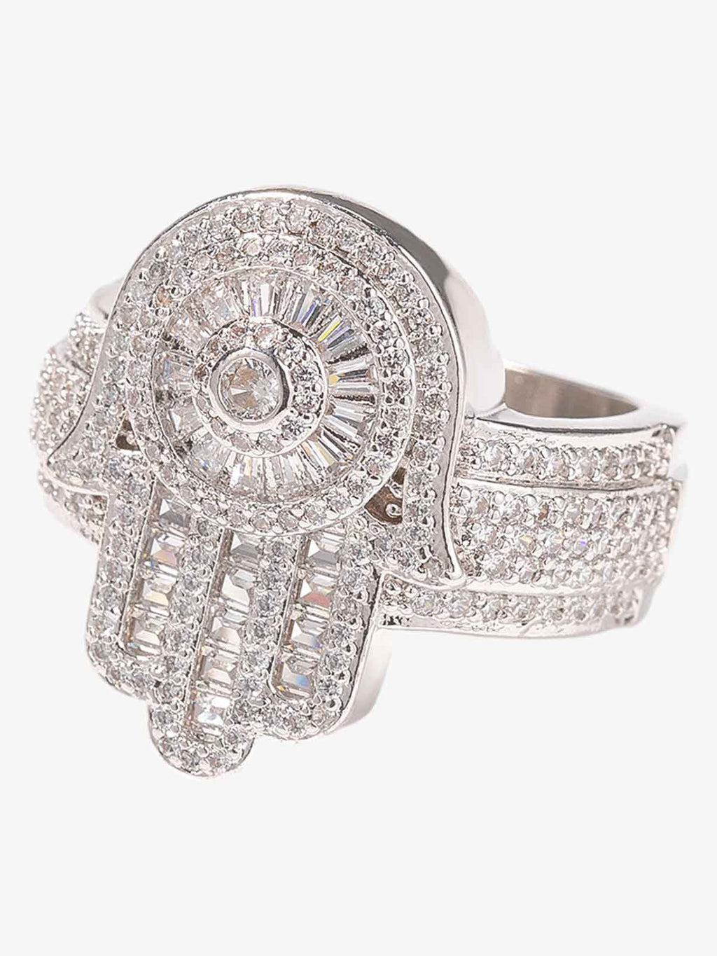 Zircon Palm Statement Ring
