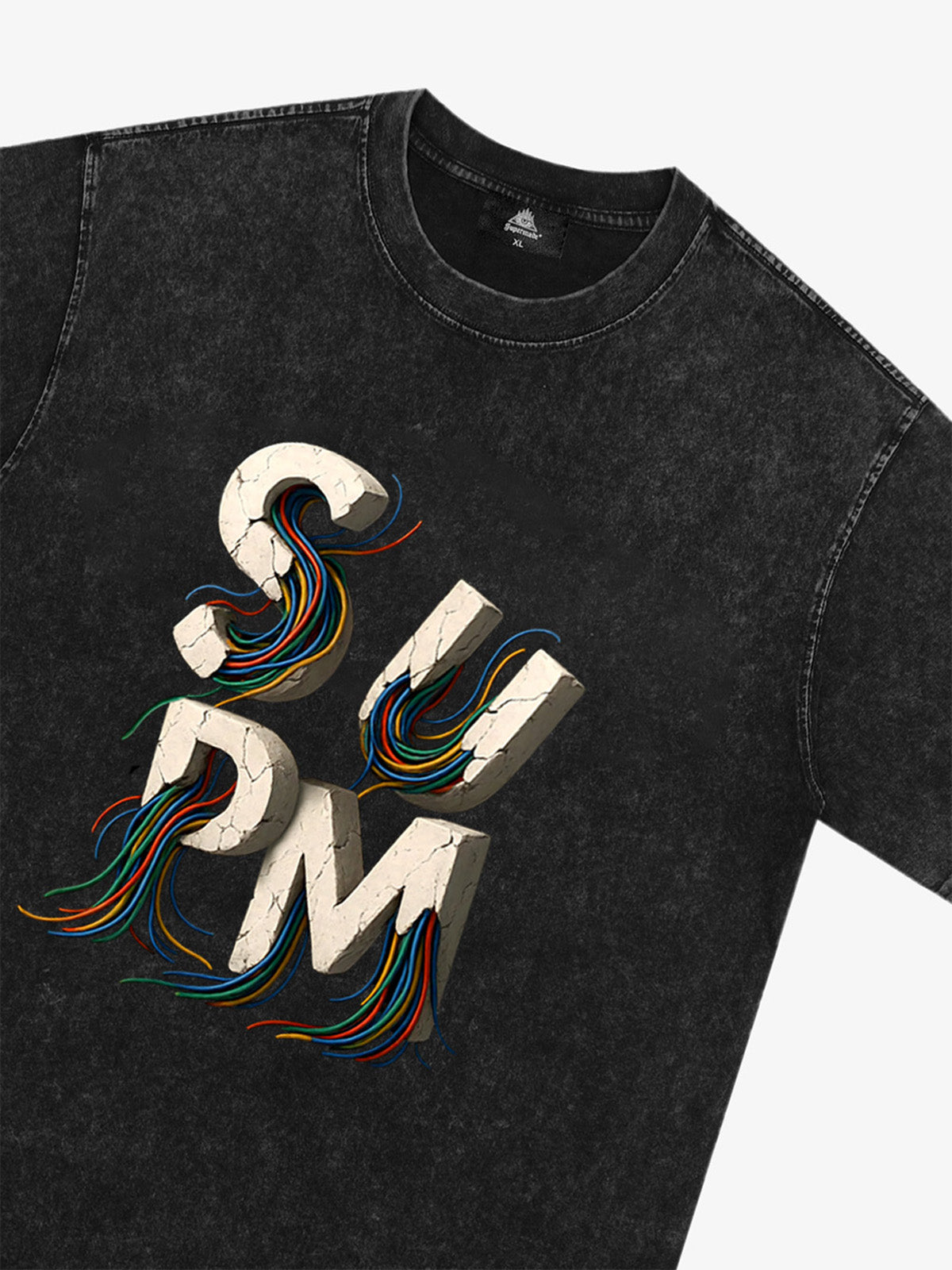 SPMD Letter Cable Graphic T-Shirt