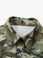 Camouflage Leopard Patchwork Layered Shirt