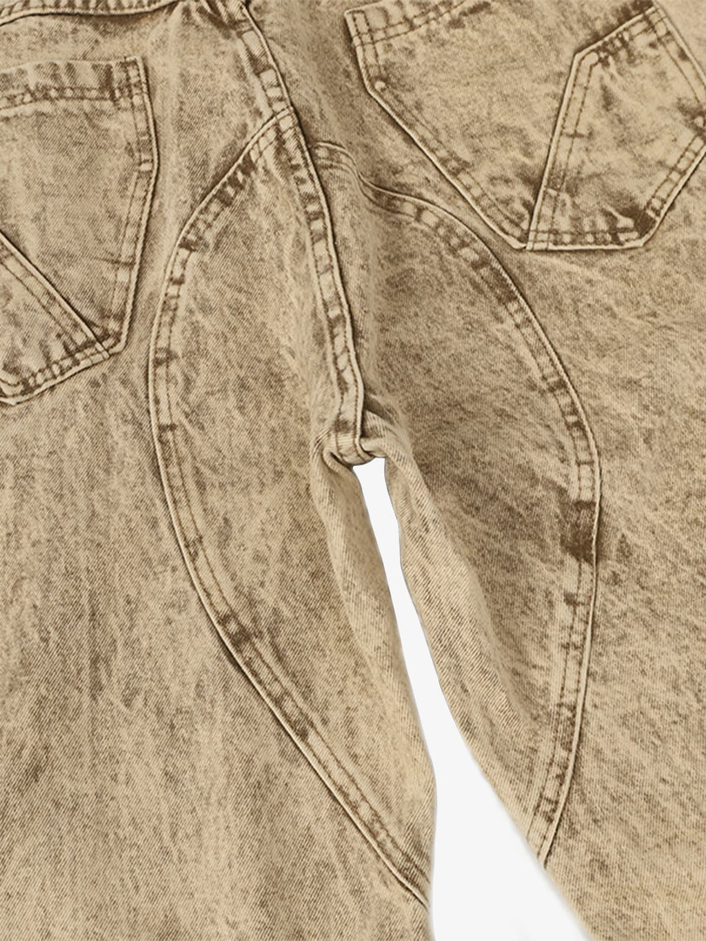 Distressed Raw-Edge Panel Sculpted Wide-Leg Jeans - 2590