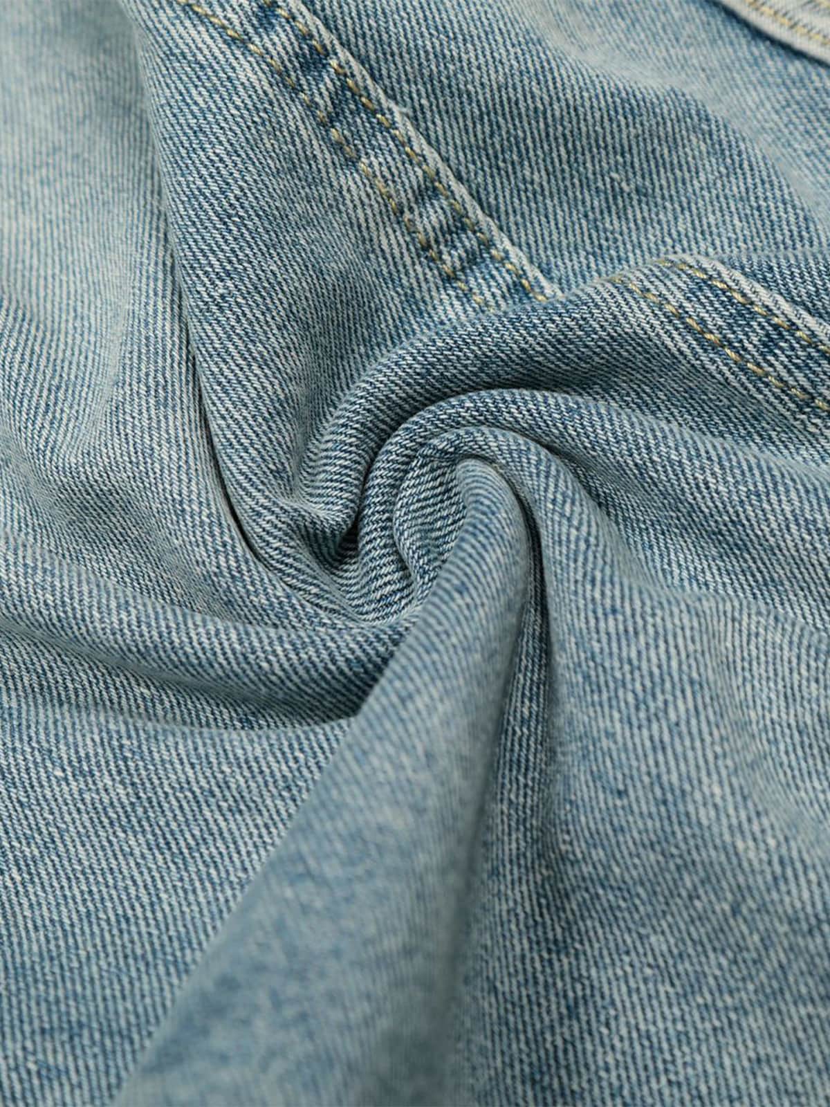Retro Washed Side Striped Barrel Denim Jeans