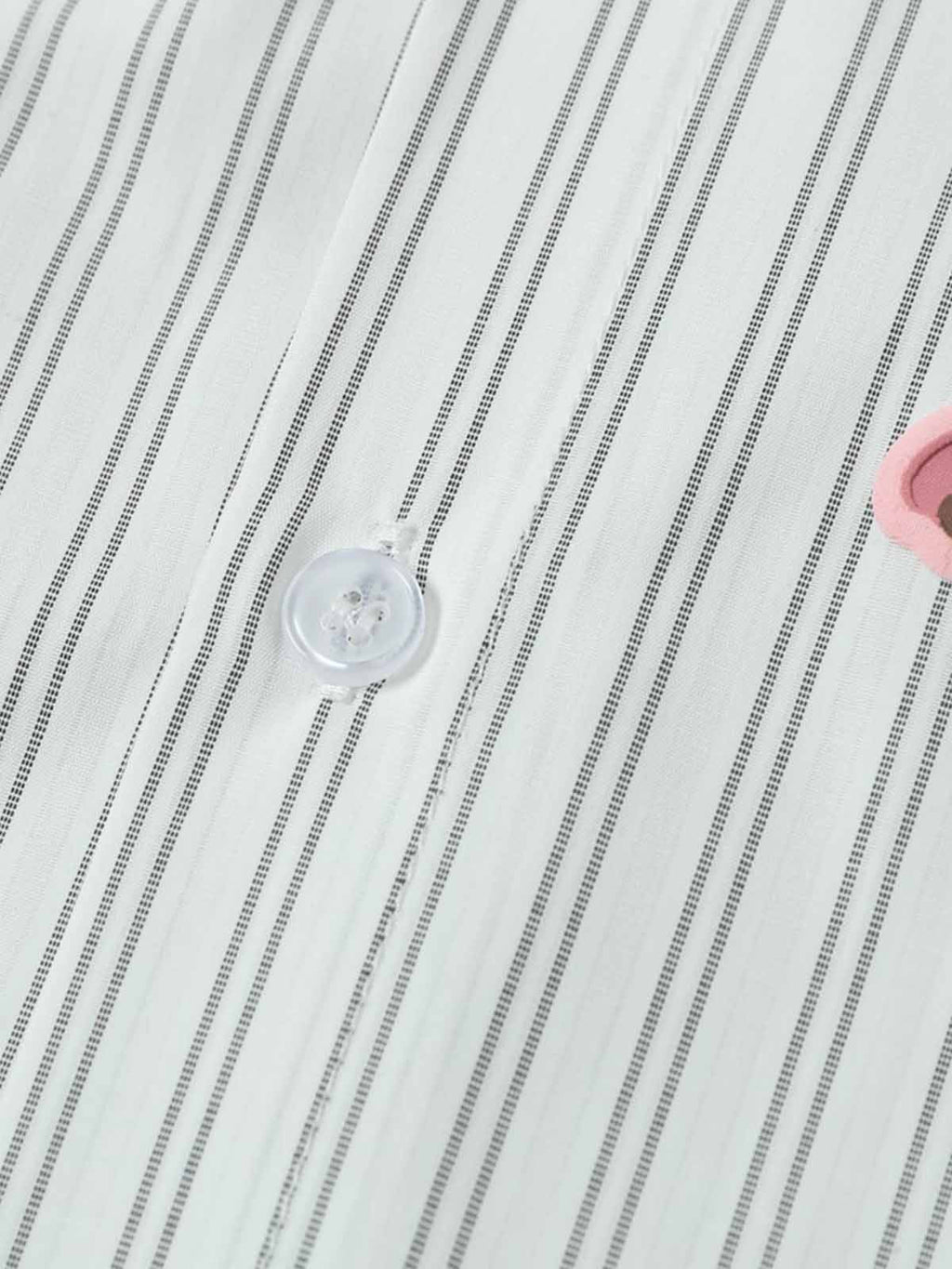 Striped Puppy Graphic Cotton Linen Shirt