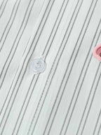 Striped Puppy Graphic Cotton Linen Shirt