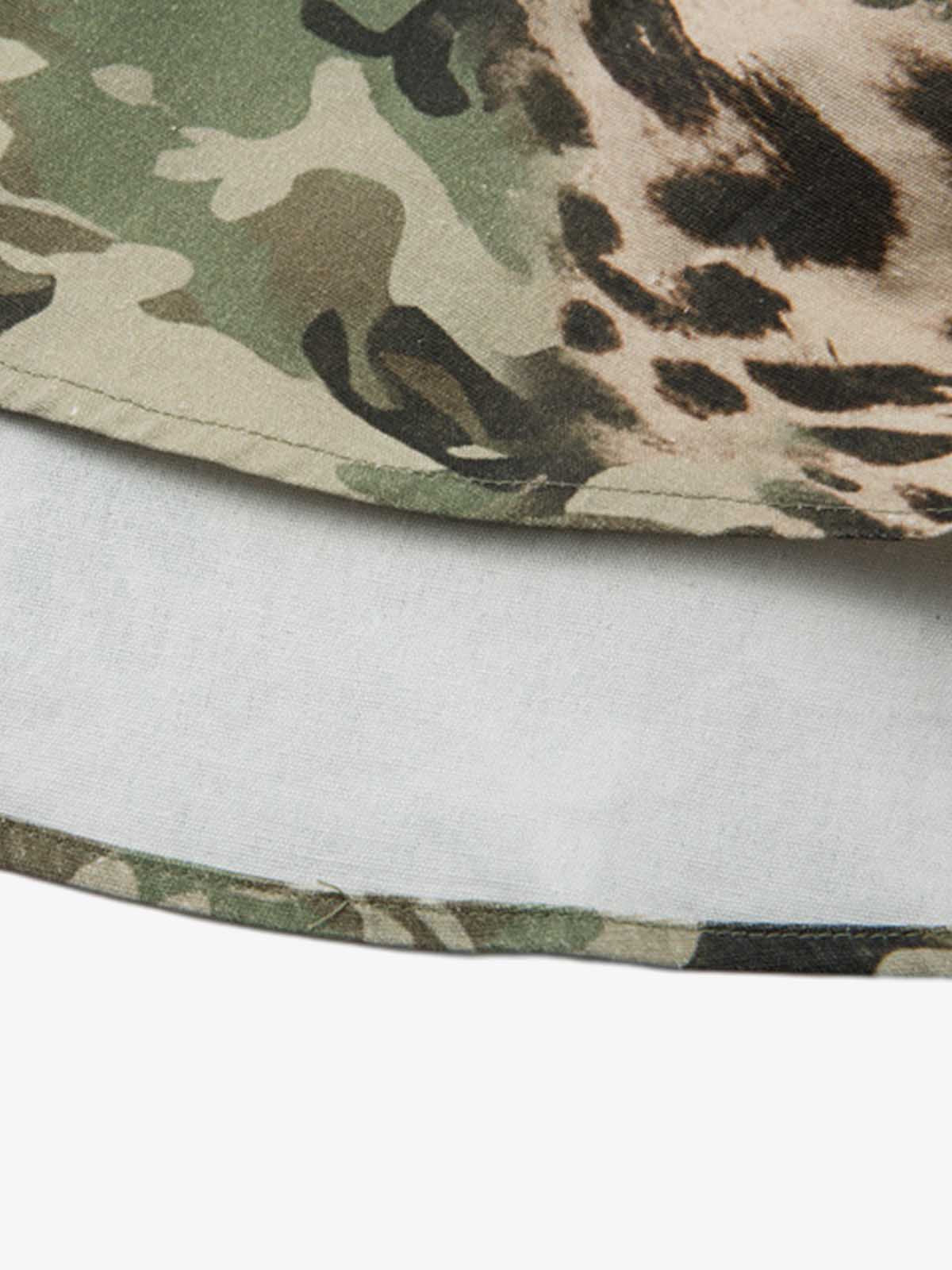 Camouflage Leopard Patchwork Layered Shirt