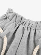 Decorative Rope Detail Wide Leg Sweatpants