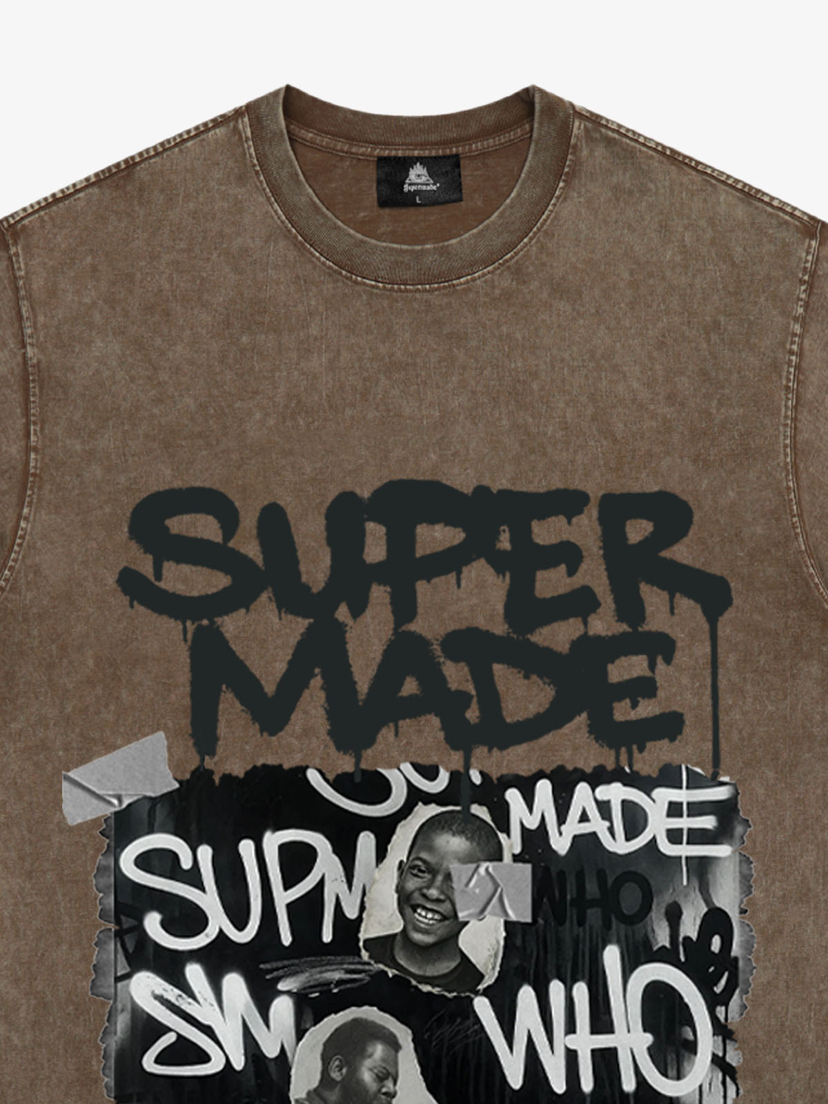 Streetwear Graffiti Character Collage Graphic T-Shirt