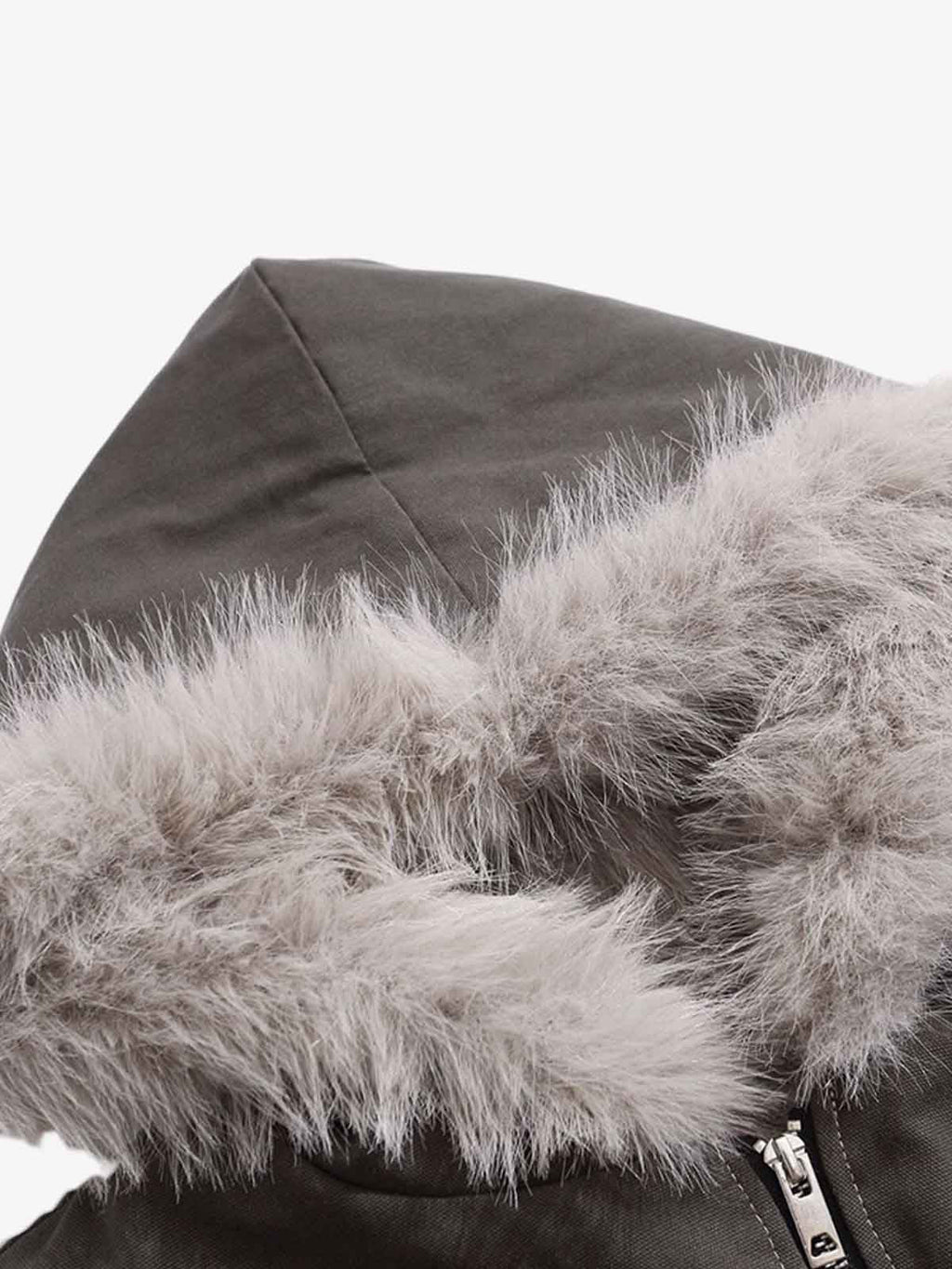 Faux Fur Hooded Padded Bomber Jacket