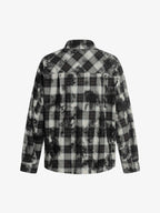 Vintage Wash Plaid Spray Dye Raw Hem Shirt