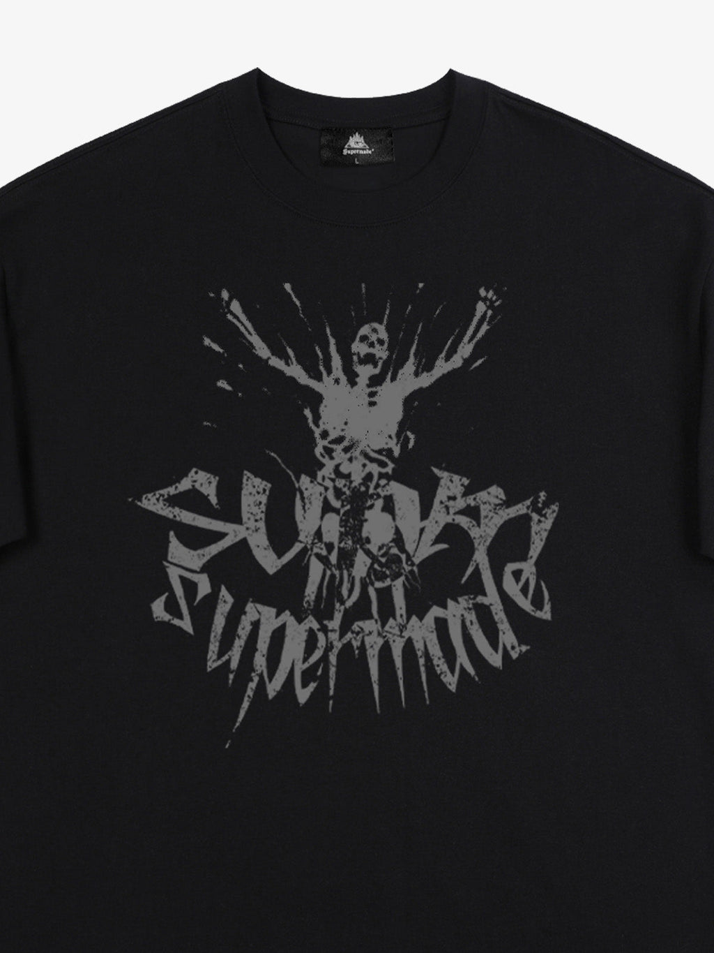 Gothic Skull Distressed Letter T-Shirt
