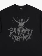 Gothic Skull Distressed Letter T-Shirt