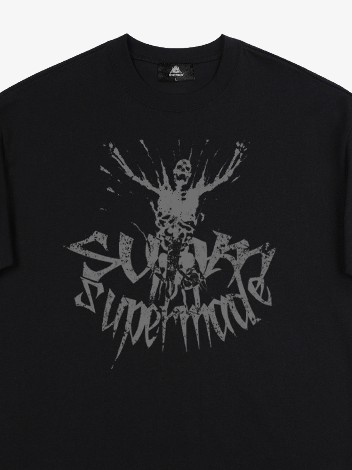 Gothic Skull Distressed Letter T-Shirt