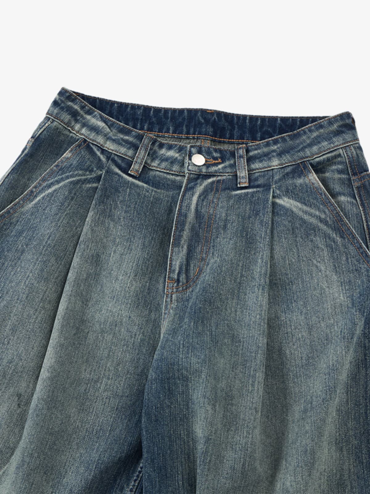 Vintage Pleated Fade Baggy Jeans