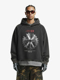 Industrial Saw Blade Graphic Cropped Hoodie