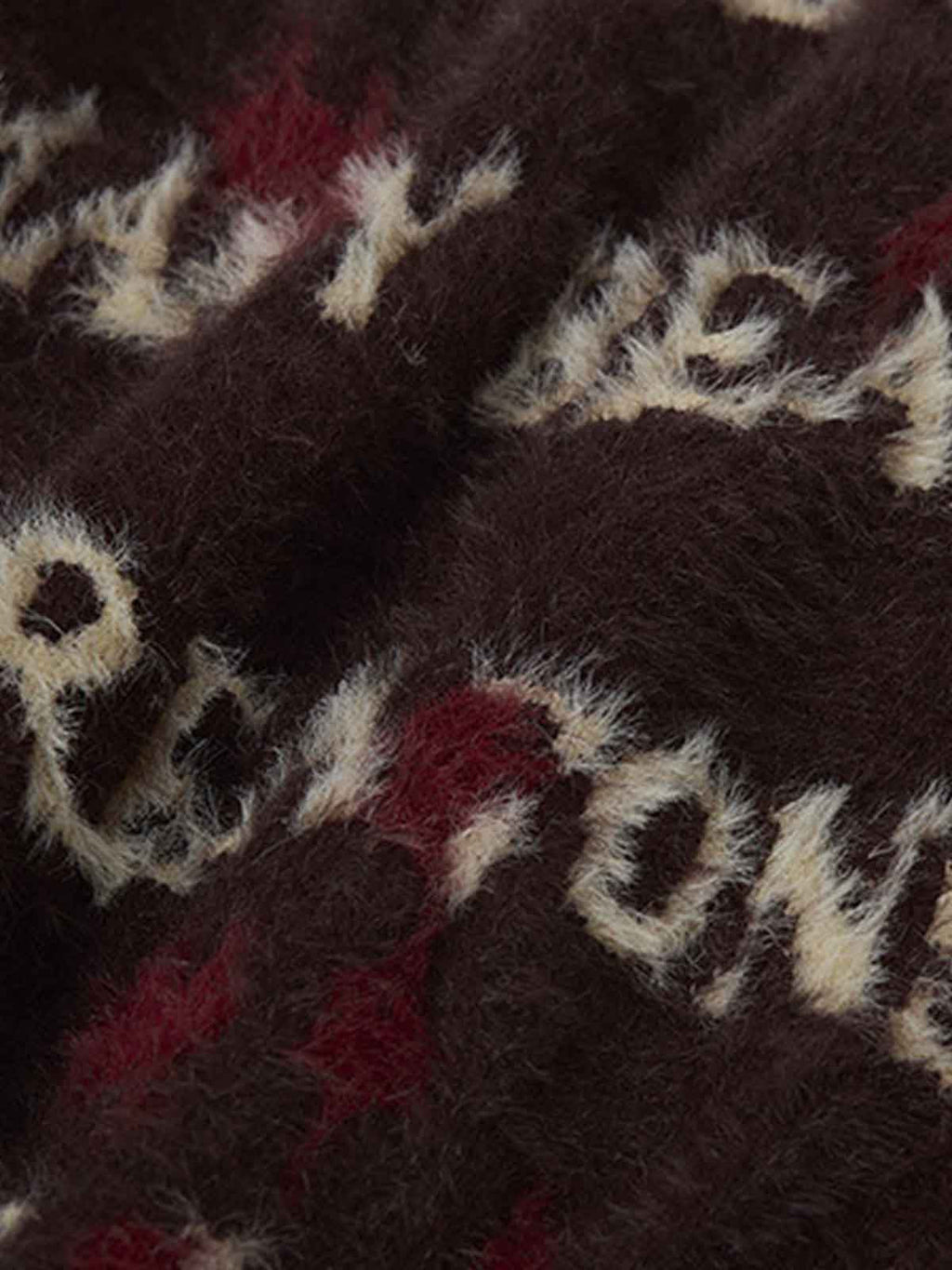Burning Letter Jacquard Fuzzy Mohair Knit Sweater