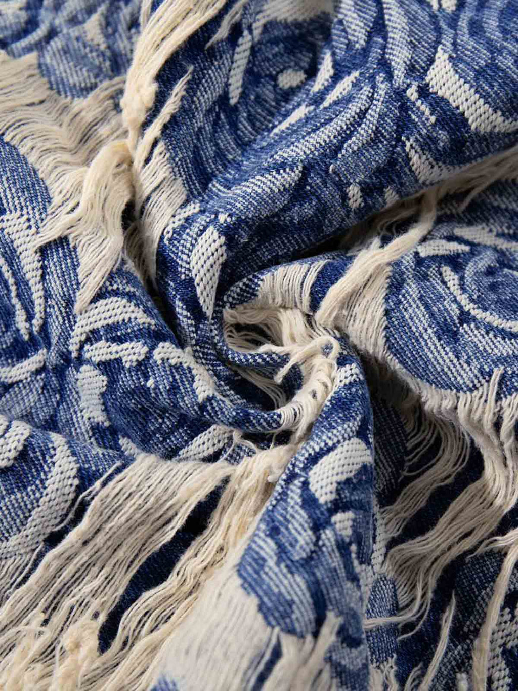 Jacquard Distressed Denim Jeans