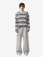 Color Block Striped Embroidered Long Sleeve T-Shirt