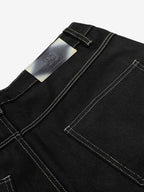 Contrast Stitch High-Waist Wide-Leg Barrel Jeans